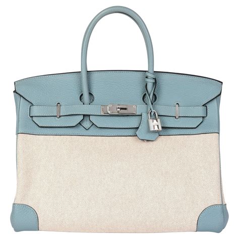 hermes leather and canvas birkin bag|Hermes 35cm Birkin Bag.